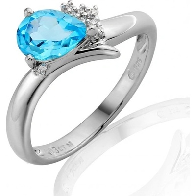 Gems prsten Evianna v bílém zlatě s blue topazem a brilianty 585 38 1 0517.1B00.0.55.HSI.603