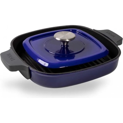 WOLL Грил тиган iron ind 24 см, с капак, син, woll (wl624-2ci-020)