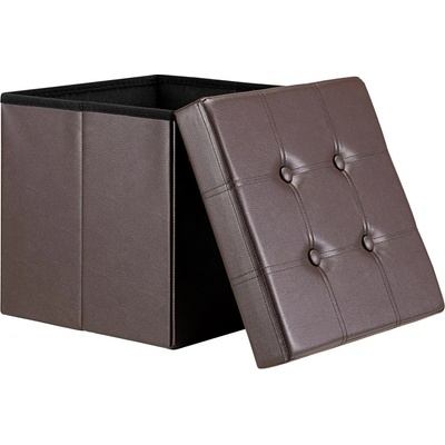 FurniGO Taburetka s úložným prostorem 40x40x40 cm - hnědá