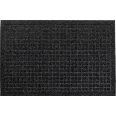 60 x 40 см правоъгълна входна изтривалка с черно-сиви релефни квадратчета