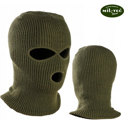 MIL TEC® kukla balaclava pletená se 3 otvory Zelená – Zboží Dáma