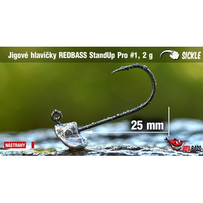 REDBASS Neváznoucí jigová hlava StandUp Pro Sickle vel.1 18 - 25mm 2g 5 ks