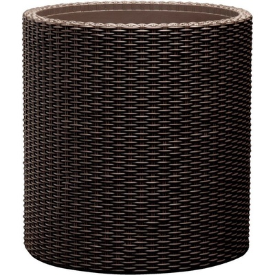 KETER Kvetináč CYLINDER M 36 x 36 x 37 cm ratan hnedý