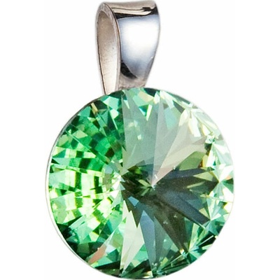Pavona Strieborný prívesok s krištáľmi Swarovski zelený okrúhly rivoli 34112.3 chrysolite