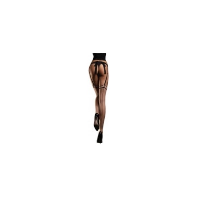Pančuchy na pás s čiarou Madame S POUDRE/BLACK