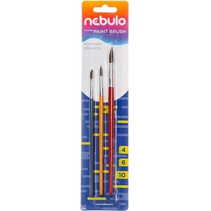 Nebulo Комплект четки nebulo от боядисано дърво (4, 6, 10) hek-f-3 (hek-f-3)