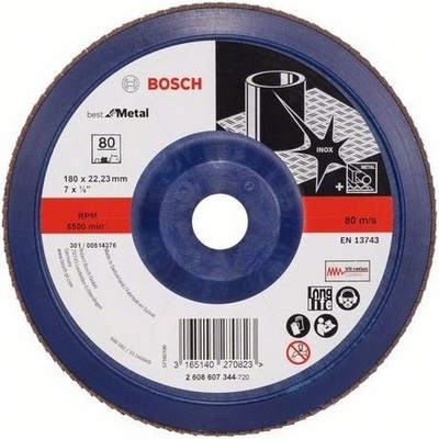 BOSCH Lamelový brusný kotouč x571, best for metal d = 180 mm; g = 80, rovný