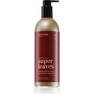 Attitude Přírodní šampón & tělové mýdlo (2 v 1) Super leaves Essentials Bergamot & Ylang 473 ml