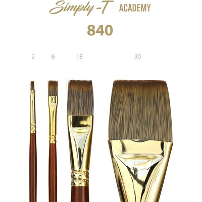 Štetec Simply-T Academy 840 - plochý, dlhá rukoväť Veľkosť štetca: 2