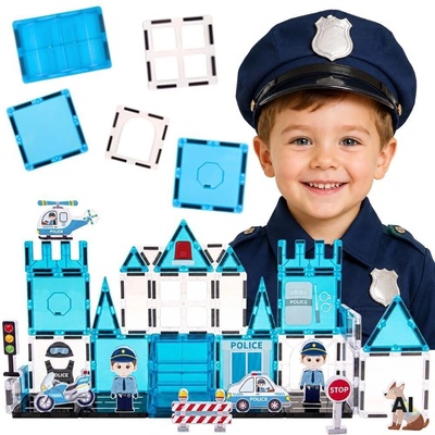 Woopie toys Magnetická stavebnica Policajná stanica 42 ks
