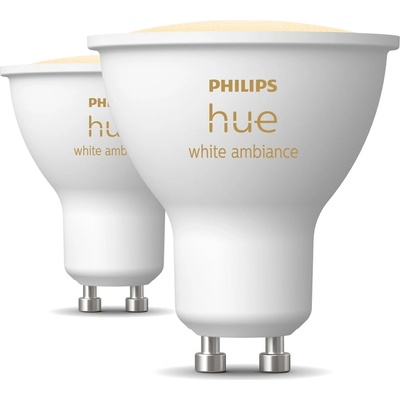 Philips LED комплект крушки 2 бр. GU10, 4 W White ambiance - Philips Hue (872016923003300)