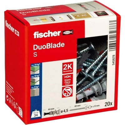 FISCHER Duoblade 44, hmoždinka do sádrokartonu se šroubem (20 ks) – Zbozi.Blesk.cz