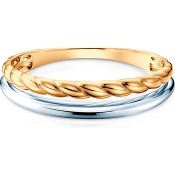 SAVICKI Пръстен Savicki: двуцветно злато: цирконий