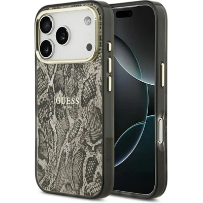 GUESS Калъф Guess MagSafe с шарка на питон за iPhone 17 Pro - кафяв (3666339535490)