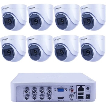 HIKVISION Комплект ZK81920W 8 Камери Turret с IR Подсветка 20m и Аудио (ZK81920W)