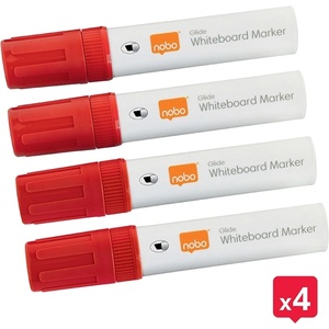 Nobo WB Маркер Glide Jumbo скосен 10mm червен (4) (1915390)