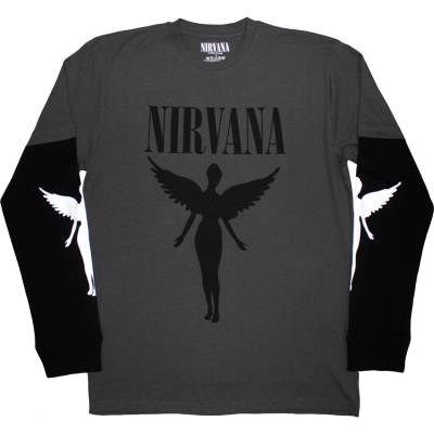 Nirvana In Utero Mono (Sleeve Print) Charcoal Grey & Black M Риза (NIRVLLST91MCB02)