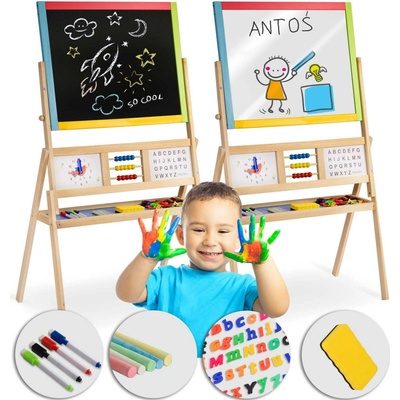 Ricokids veľká magnetická tabuľa s hodinami viacfarebná