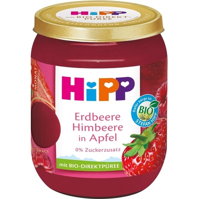 Hipp BIO superovocie jablko jahody a maliny ovocný 160 g