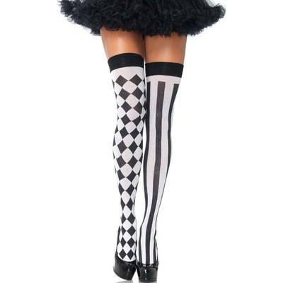 Leg Avenue Harlequin Thigh Highs 6120 Black & White
