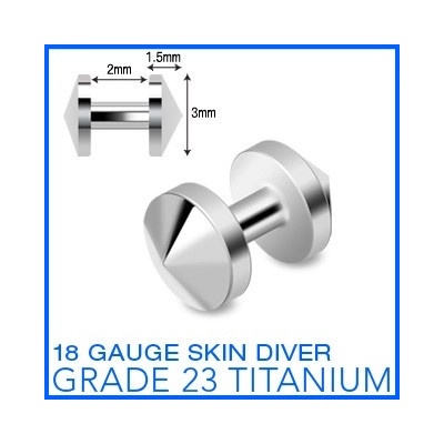 Šperky eshop titanový implantát "skin diver" se špicí C10.19