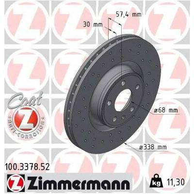 ZIMMERMANN Brzdový kotúč 100337852