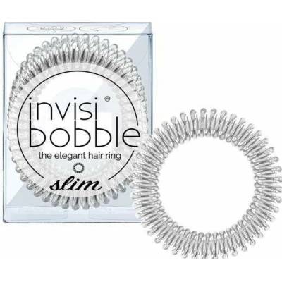 Tenká špirálová gumička do vlasov Invisibobble Slim Chrome Sweet Chrome - strieborná, 3 ks (IB-SL-PC10003-2)