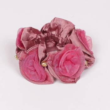 Image 1 of Сатениран ластик за коса в цвят пепел от рози