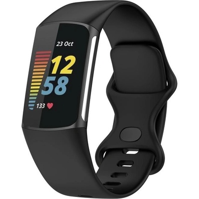 VSECHNONAMOBIL 112696 SILICONE Vyměnitelný řemínek pro Fitbit Charge 6 / Charge 5 černý