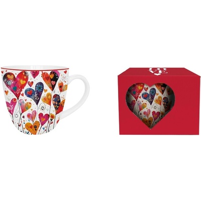 DUO Hrnček COLORFUL HEARTS 1 v darčekovej krabičke porcelán 460 ml