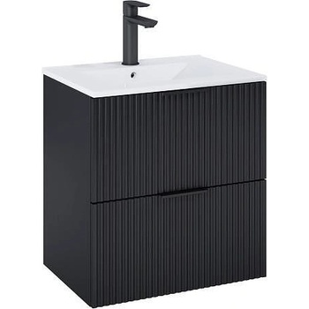 Roca Шкаф Unik Reef с 2 чекмеджета и умивалник, 615 x 465 mm, matt black, A857954532 + A3272A3000 (A852477532)