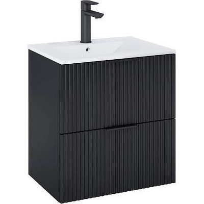 Roca Шкаф Unik Reef с 2 чекмеджета и умивалник, 615 x 465 mm, matt black, A857954532 + A3272A3000 (A852477532)