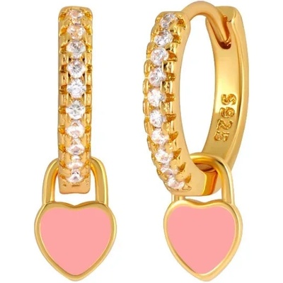 DELIS Jw1039, розово сърце, сребро 925, позлатено покритие, обеци (jw1039)