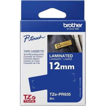 Brother Етикетна лента Brother - TZe PR935, 12 mm, срерист/бял (TZEPR935)