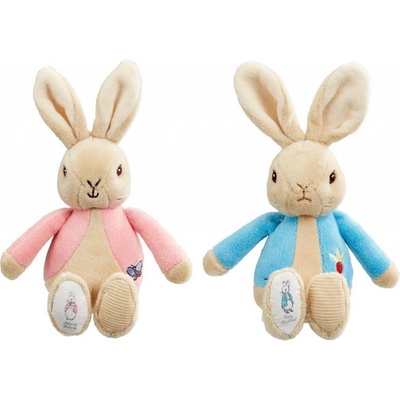 Rainbow plyšové chrastítko králíček Petr & Flopsy 1 ks růžové