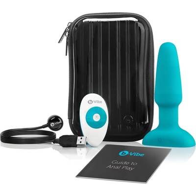 b-Vibe - въртящ се анален вибратор с перли, акумулаторен (тюркоаз)