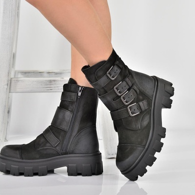 Tinti Shoes Дамски боти Nora black nabuk