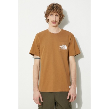 The North Face Памучна тениска The North Face M Berkeley California Pocket S/S Tee в кафяво с принт NF0A87U21731 (NF0A87U21731)