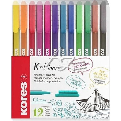 Kores 28112 0,4mm sada 12 barev