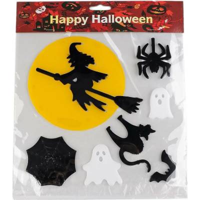 Stoklasa Gelové samolepky Halloween / čarodějnice Balení: 1 karta, Varianta: 2 žlutá čarodějnice 2 žlutá čarodějnice