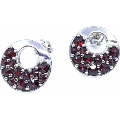 Český Granát Jan Kos jewellery Stříbrné náušnice 13115345002