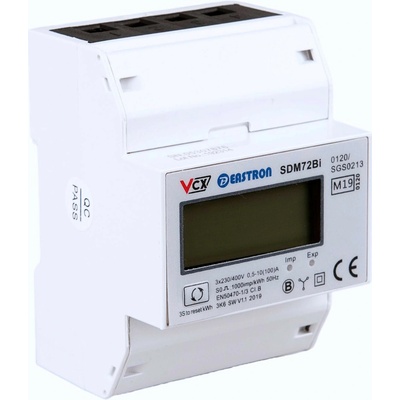EASTRON Elektromer obojsmerný na DIN trojfázový digitálny VCX EASTRON SDM72 BI MID Reset 100A