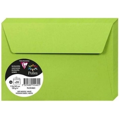 Barevná obálka Clairefontaine, C6, samolepicí, 20 ks - zelená