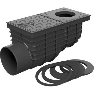 Midas Gaiger DN 110 boční redukční kroužky 75 - 125 mm se suchou protizápachovou klapkou černý