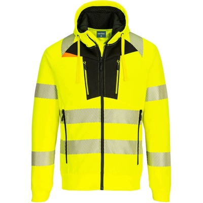 Portwest DX484 Reflexná mikina s kapucňou žltá/čierna