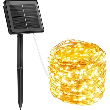 HARAHU Led светлини със соларен панел - 10м (100 led лампички) - Топло бяло kp36359 (36359)