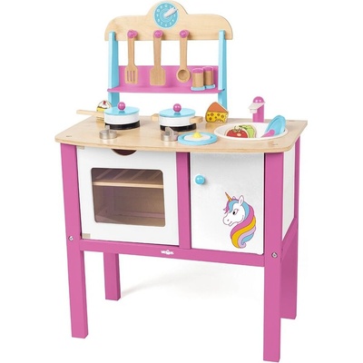 Woodyland Дървена кухня с аксесоари, Еднорог (90255)