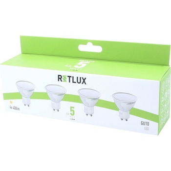 Retlux žárovka LED GU10 5W bílá teplá REL 27 4ks