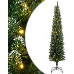 vidaXL Изкуствена тънка коледна елха, 150 LED, 120 см (3315758)