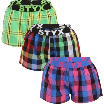 Styx 3PACK dámske trenky športová guma viacfarebné (3T10812)